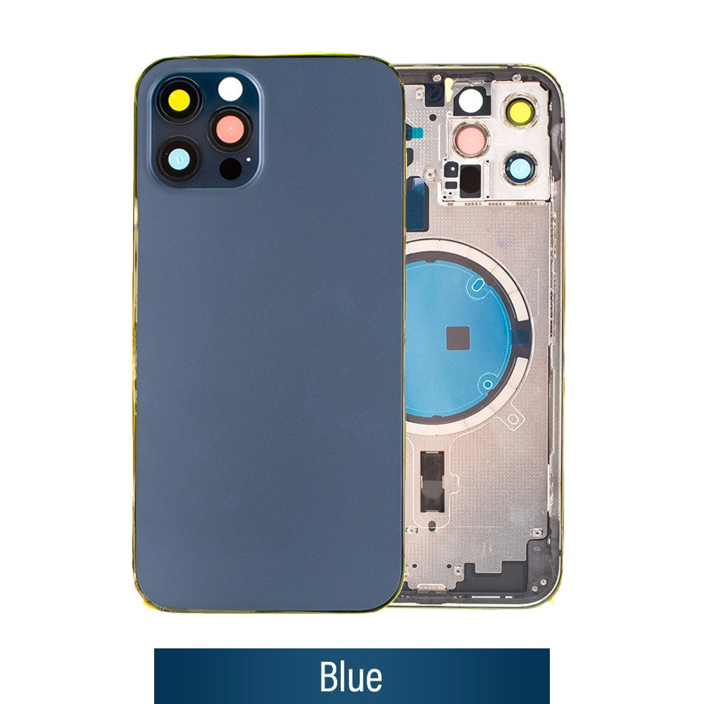 Rear Housing for iPhone 12 Pro (NO LOGO)-Blue Rear Housing for iPhone 12 Pro (NO LOGO)-Blue